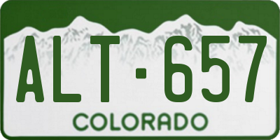 CO license plate ALT657