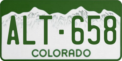 CO license plate ALT658