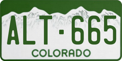 CO license plate ALT665