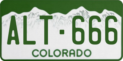 CO license plate ALT666