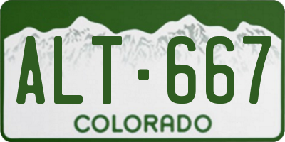 CO license plate ALT667