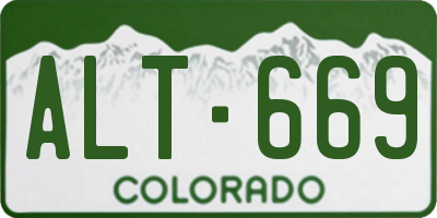 CO license plate ALT669