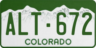 CO license plate ALT672
