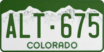 CO license plate ALT675