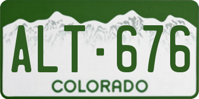 CO license plate ALT676