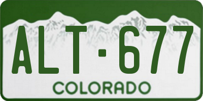 CO license plate ALT677