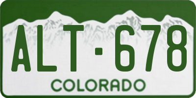 CO license plate ALT678
