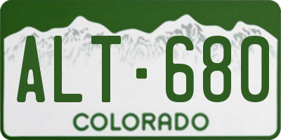 CO license plate ALT680