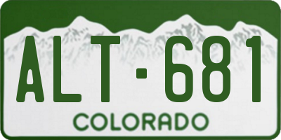 CO license plate ALT681