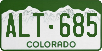 CO license plate ALT685