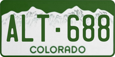 CO license plate ALT688