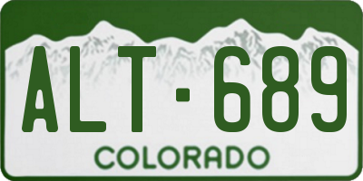 CO license plate ALT689