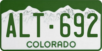 CO license plate ALT692