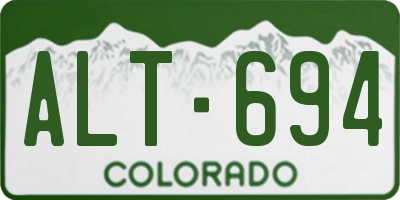 CO license plate ALT694