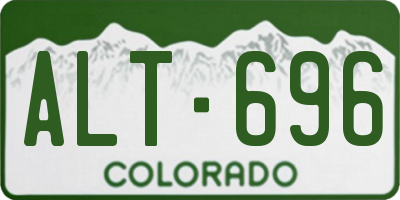 CO license plate ALT696