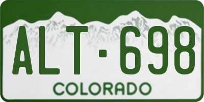 CO license plate ALT698