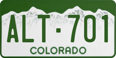 CO license plate ALT701