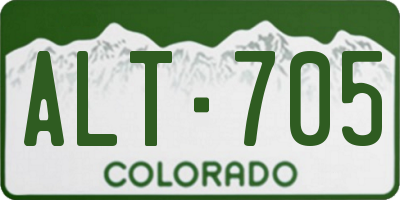CO license plate ALT705