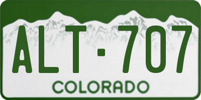 CO license plate ALT707