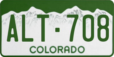 CO license plate ALT708