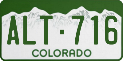 CO license plate ALT716