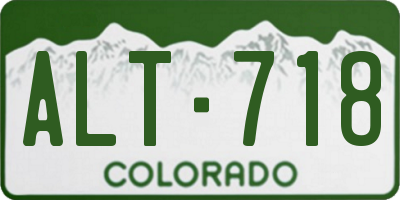CO license plate ALT718