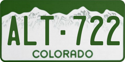CO license plate ALT722