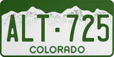 CO license plate ALT725
