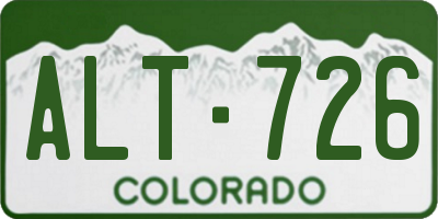 CO license plate ALT726