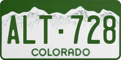 CO license plate ALT728