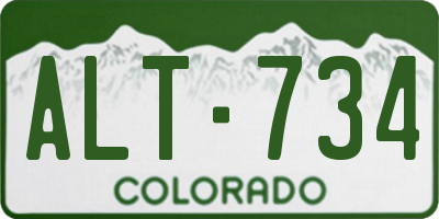 CO license plate ALT734