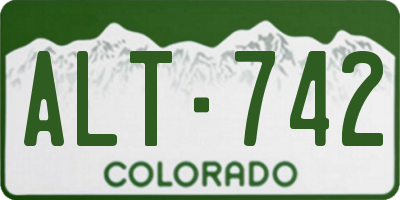 CO license plate ALT742