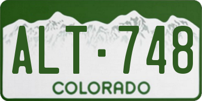 CO license plate ALT748