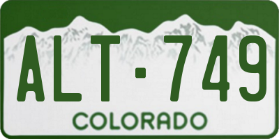 CO license plate ALT749