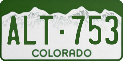 CO license plate ALT753