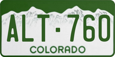 CO license plate ALT760