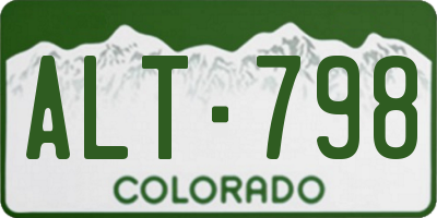 CO license plate ALT798