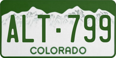 CO license plate ALT799