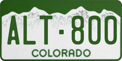 CO license plate ALT800