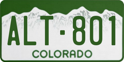 CO license plate ALT801