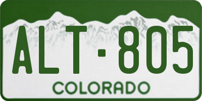CO license plate ALT805