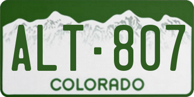 CO license plate ALT807