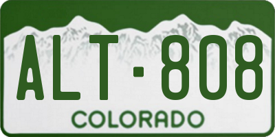 CO license plate ALT808