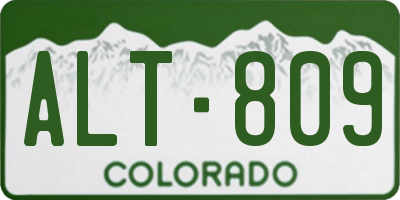 CO license plate ALT809