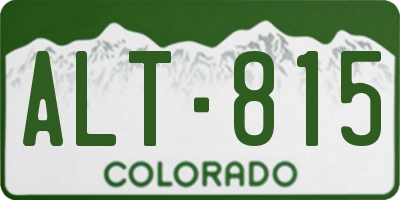 CO license plate ALT815