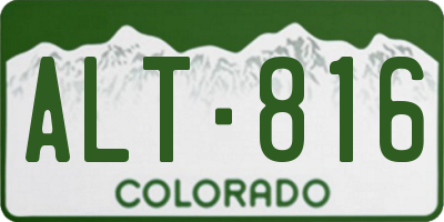 CO license plate ALT816