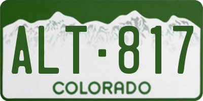 CO license plate ALT817