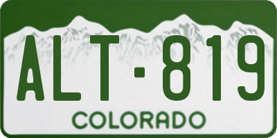 CO license plate ALT819