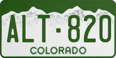 CO license plate ALT820