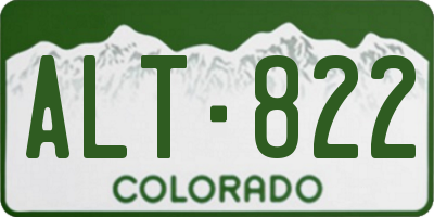 CO license plate ALT822